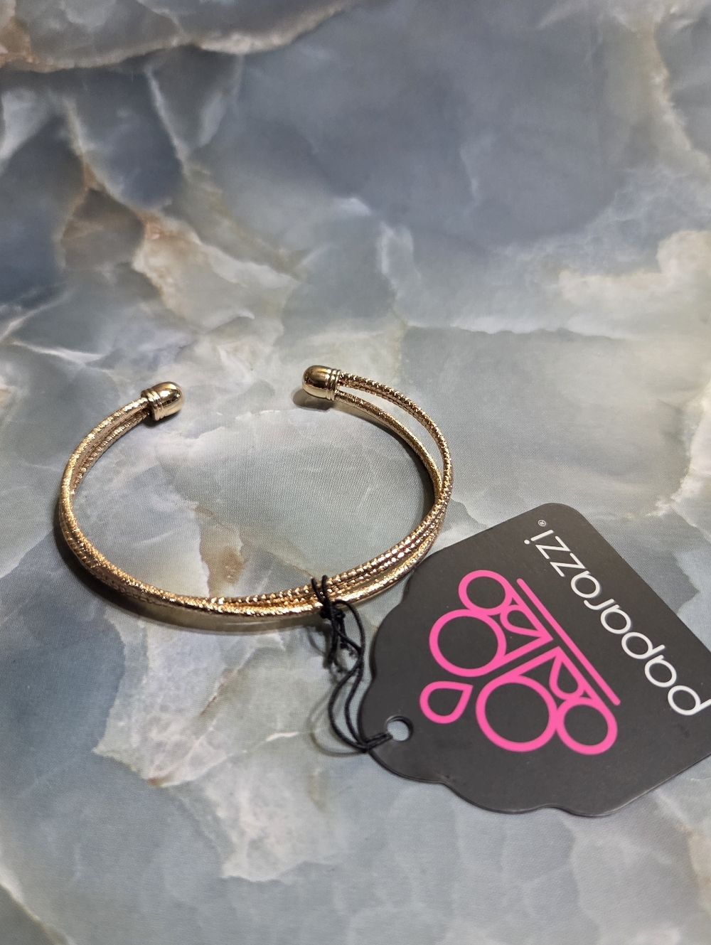 paparazzi Rose Gold-Tone Textured Open Cuff Bracelet